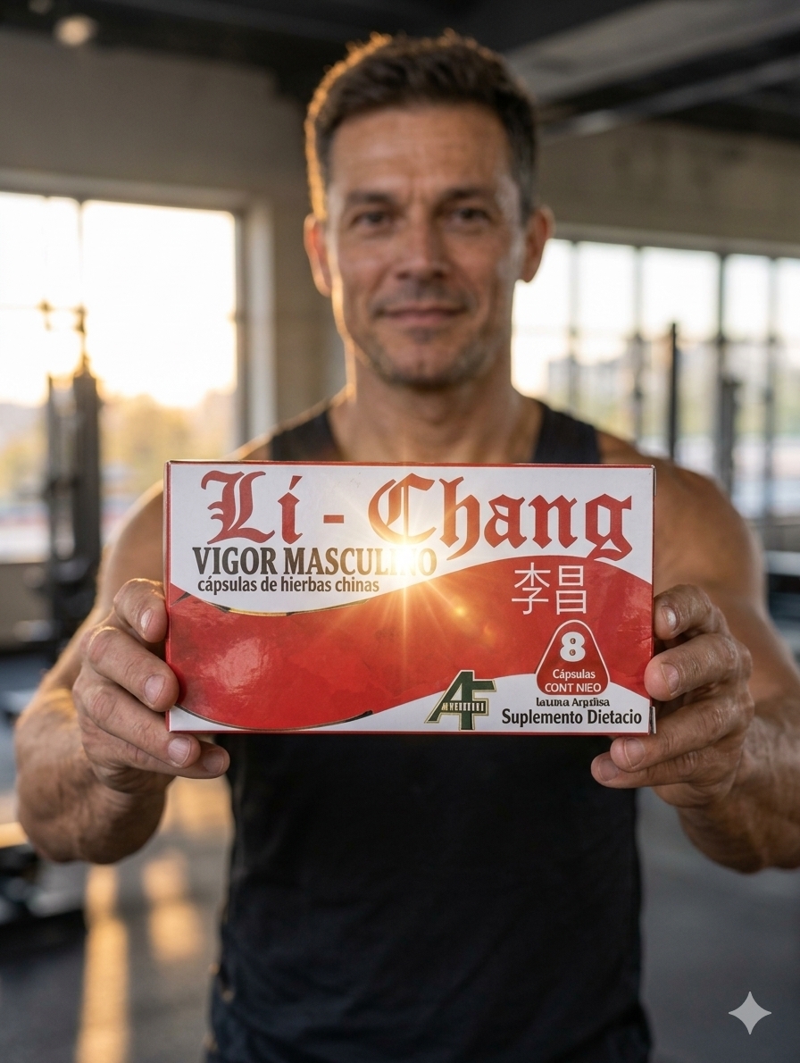 Lí Chang cápsulas en primer plano, fórmula botánica premium